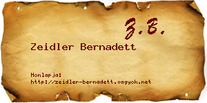 Zeidler Bernadett névjegykártya